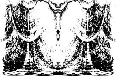 Grunge dikey olarak simetrik siyah beyaz doku. Tek renkli yıpranmış kaplama deseni. 