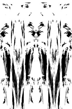 Grunge dikey olarak simetrik siyah beyaz doku. Tek renkli yıpranmış kaplama deseni. 