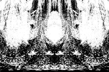 Grunge dikey olarak simetrik siyah beyaz doku. Tek renkli yıpranmış kaplama deseni. 