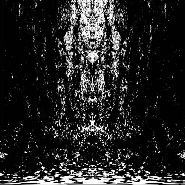 Grunge dikey olarak simetrik siyah beyaz doku. Tek renkli yıpranmış kaplama deseni. 