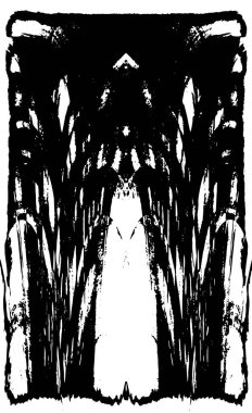 Grunge dikey olarak simetrik siyah beyaz doku. Tek renkli yıpranmış kaplama deseni. 