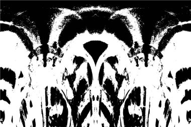 Grunge dikey olarak simetrik siyah beyaz doku. Tek renkli yıpranmış kaplama deseni. 