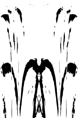 Grunge dikey olarak simetrik siyah beyaz doku. Tek renkli yıpranmış kaplama deseni. 