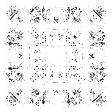 Grunge Siyah ve Beyaz Şehir Vektör Doku Şablonu. Çatlakların, lekelerin, çiplerin, çizgilerin koyu arkaplanı.