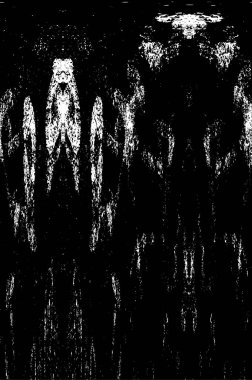 Grunge Siyah ve Beyaz Şehir Vektör Doku Şablonu. Çatlakların, lekelerin, çiplerin, çizgilerin koyu arkaplanı.