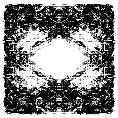 Grunge Siyah ve Beyaz Şehir Vektör Doku Şablonu. Çatlakların, lekelerin, çiplerin, çizgilerin koyu arkaplanı.