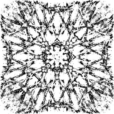 Grunge Siyah ve Beyaz Şehir Vektör Doku Şablonu. Çatlakların, lekelerin, çiplerin, çizgilerin koyu arkaplanı.