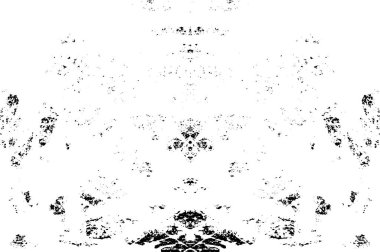 Grunge Siyah ve Beyaz Şehir Vektör Doku Şablonu. Çatlakların, lekelerin, çiplerin, çizgilerin koyu arkaplanı.