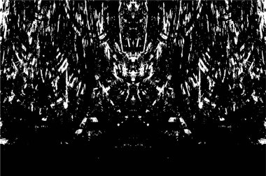 Grunge Siyah ve Beyaz Şehir Vektör Doku Şablonu. Çatlakların, lekelerin, çiplerin, çizgilerin koyu arkaplanı.