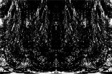 Grunge Siyah ve Beyaz Şehir Vektör Doku Şablonu. Çatlakların, lekelerin, çiplerin, çizgilerin koyu arkaplanı.