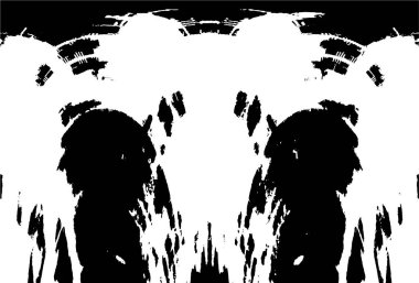 Grunge Siyah ve Beyaz Şehir Vektör Doku Şablonu. Çatlakların, lekelerin, çiplerin, çizgilerin koyu arkaplanı.