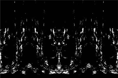 Grunge Siyah ve Beyaz Şehir Vektör Doku Şablonu. Çatlakların, lekelerin, çiplerin, çizgilerin koyu arkaplanı.