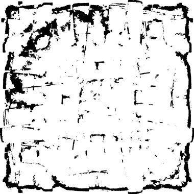 Grunge Siyah ve Beyaz Şehir Vektör Doku Şablonu. Çatlakların, lekelerin, çiplerin, çizgilerin koyu arkaplanı.