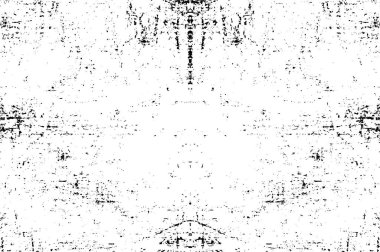 Grunge Siyah ve Beyaz Şehir Vektör Doku Şablonu. Çatlakların, lekelerin, çiplerin, çizgilerin koyu arkaplanı.