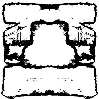 Grunge Siyah ve Beyaz Şehir Vektör Doku Şablonu. Çatlakların, lekelerin, çiplerin, çizgilerin koyu arkaplanı.