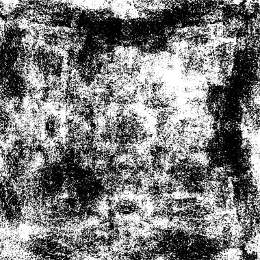 Grunge Siyah ve Beyaz Şehir Vektör Doku Şablonu. Çatlakların, lekelerin, çiplerin, çizgilerin koyu arkaplanı.