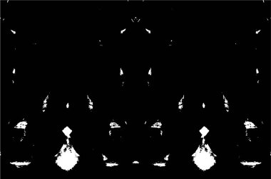 Grunge Siyah ve Beyaz Şehir Vektör Doku Şablonu. Çatlakların, lekelerin, çiplerin, çizgilerin koyu arkaplanı.