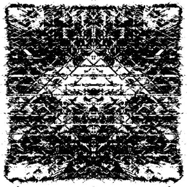 Grunge Siyah ve Beyaz Şehir Vektör Doku Şablonu. Çatlakların, lekelerin, çiplerin, çizgilerin koyu arkaplanı.