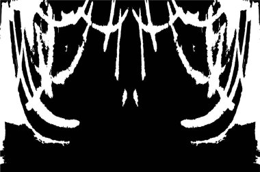 Grunge Siyah ve Beyaz Şehir Vektör Doku Şablonu. Çatlakların, lekelerin, çiplerin, çizgilerin koyu arkaplanı.