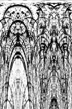 Grunge Siyah ve Beyaz Şehir Vektör Doku Şablonu. Çatlakların, lekelerin, çiplerin, çizgilerin koyu arkaplanı.