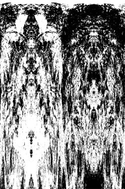 Grunge Siyah ve Beyaz Şehir Vektör Doku Şablonu. Çatlakların, lekelerin, çiplerin, çizgilerin koyu arkaplanı.