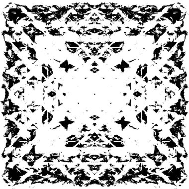 Grunge Siyah ve Beyaz Şehir Vektör Doku Şablonu. Çatlakların, lekelerin, çiplerin, çizgilerin koyu arkaplanı.
