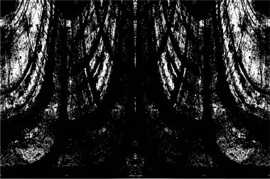 Grunge Siyah ve Beyaz Şehir Vektör Doku Şablonu. Çatlakların, lekelerin, çiplerin, çizgilerin koyu arkaplanı.