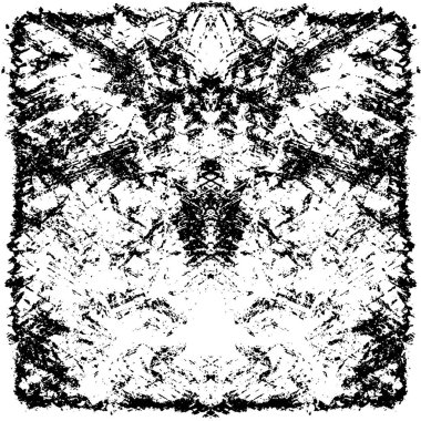 Grunge Siyah ve Beyaz Şehir Vektör Doku Şablonu. Çatlakların, lekelerin, çiplerin, çizgilerin koyu arkaplanı.