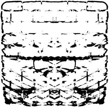 Grunge Siyah ve Beyaz Şehir Vektör Doku Şablonu. Çatlakların, lekelerin, çiplerin, çizgilerin koyu arkaplanı.