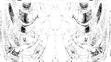 Grunge Siyah ve Beyaz Şehir Vektör Doku Şablonu. Çatlakların, lekelerin, çiplerin, çizgilerin koyu arkaplanı.