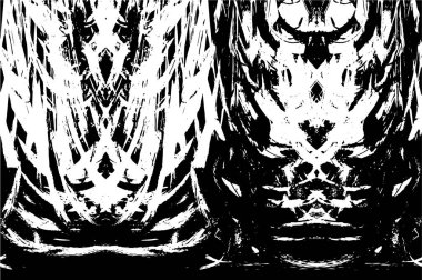 Grunge Siyah ve Beyaz Şehir Vektör Doku Şablonu. Çatlakların, lekelerin, çiplerin, çizgilerin koyu arkaplanı.