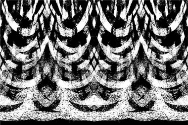 Grunge Siyah ve Beyaz Şehir Vektör Doku Şablonu. Çatlakların, lekelerin, çiplerin, çizgilerin koyu arkaplanı.