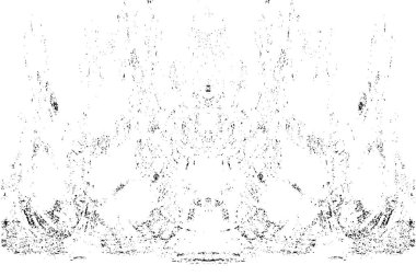 Grunge dikey olarak simetrik siyah beyaz doku. Tek renkli yıpranmış kaplama deseni. 