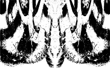 Grunge Siyah ve Beyaz Şehir Vektör Doku Şablonu. Çatlakların, lekelerin, çiplerin, çizgilerin koyu arkaplanı.