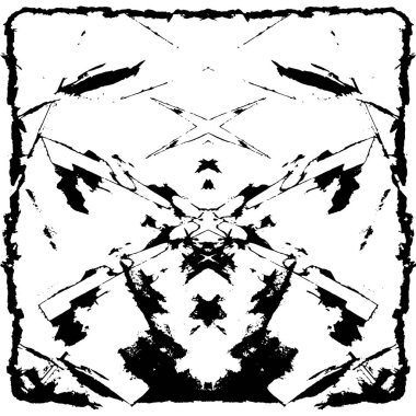 Grunge Siyah ve Beyaz Şehir Vektör Doku Şablonu. Çatlakların, lekelerin, çiplerin, çizgilerin koyu arkaplanı.