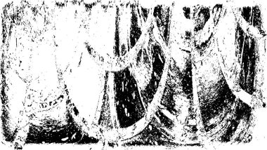 Grunge Siyah ve Beyaz Şehir Vektör Doku Şablonu. Çatlakların, lekelerin, çiplerin, çizgilerin koyu arkaplanı.