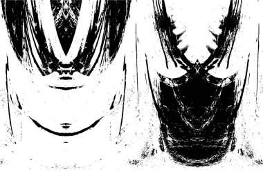 Grunge Siyah ve Beyaz Şehir Vektör Doku Şablonu. Çatlakların, lekelerin, çiplerin, çizgilerin koyu arkaplanı.