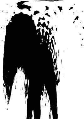 Grunge Siyah ve Beyaz Şehir Vektör Doku Şablonu. Çatlakların, lekelerin, çiplerin, çizgilerin koyu arkaplanı.