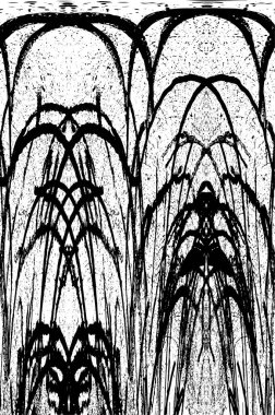 Grunge Siyah ve Beyaz Şehir Vektör Doku Şablonu. Çatlakların, lekelerin, çiplerin, çizgilerin koyu arkaplanı.