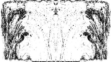 Grunge Siyah ve Beyaz Şehir Vektör Doku Şablonu. Çatlakların, lekelerin, çiplerin, çizgilerin koyu arkaplanı.