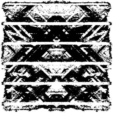 Grunge Siyah ve Beyaz Şehir Vektör Doku Şablonu. Çatlakların, lekelerin, çiplerin, çizgilerin koyu arkaplanı.