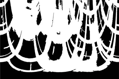 Grunge Siyah ve Beyaz Şehir Vektör Doku Şablonu. Çatlakların, lekelerin, çiplerin, çizgilerin koyu arkaplanı.