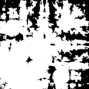 Grunge Siyah ve Beyaz Şehir Vektör Doku Şablonu. Çatlakların, lekelerin, çiplerin, çizgilerin koyu arkaplanı.