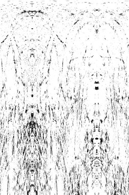 Grunge Siyah ve Beyaz Şehir Vektör Doku Şablonu. Çatlakların, lekelerin, çiplerin, çizgilerin koyu arkaplanı.