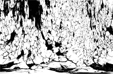 Grunge Siyah ve Beyaz Şehir Vektör Doku Şablonu. Çatlakların, lekelerin, çiplerin, çizgilerin koyu arkaplanı.