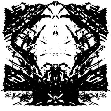 Grunge Siyah ve Beyaz Şehir Vektör Doku Şablonu. Çatlakların, lekelerin, çiplerin, çizgilerin koyu arkaplanı.