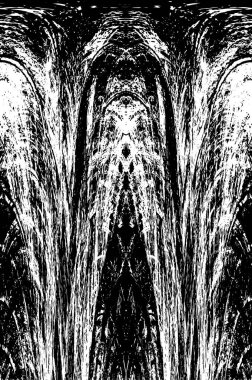 Grunge Siyah ve Beyaz Şehir Vektör Doku Şablonu. Çatlakların, lekelerin, çiplerin, çizgilerin koyu arkaplanı.