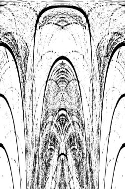 Grunge Siyah ve Beyaz Şehir Vektör Doku Şablonu. Çatlakların, lekelerin, çiplerin, çizgilerin koyu arkaplanı.