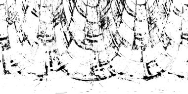 Grunge Siyah ve Beyaz Şehir Vektör Doku Şablonu. Çatlakların, lekelerin, çiplerin, çizgilerin koyu arkaplanı.