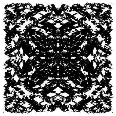 Grunge Siyah ve Beyaz Şehir Vektör Doku Şablonu. Çatlakların, lekelerin, çiplerin, çizgilerin koyu arkaplanı.